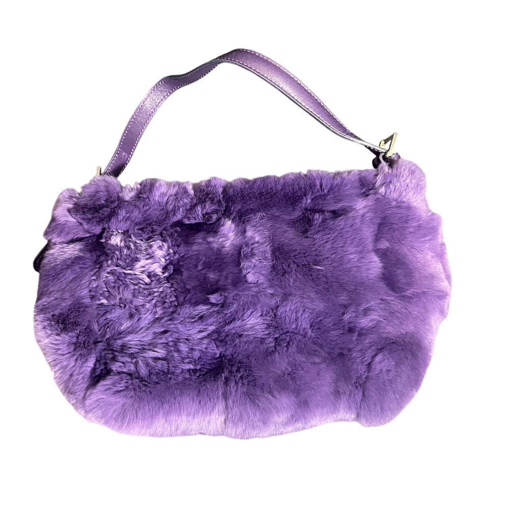 Paolo Del Lungo purple rabbit fur purse y2k Womens Mini Shoulder Bag‎